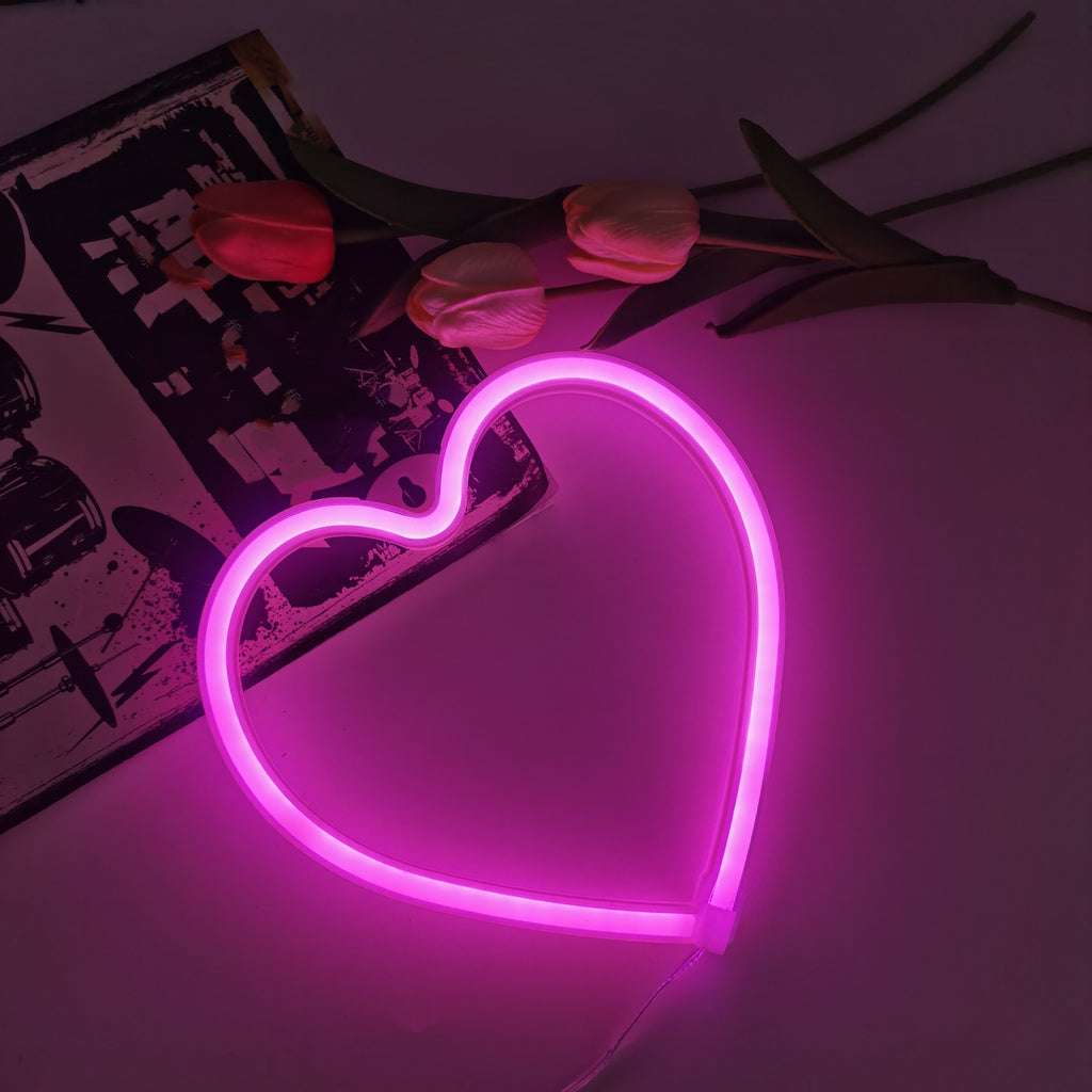 Panneau Néon LED - Design Coeur