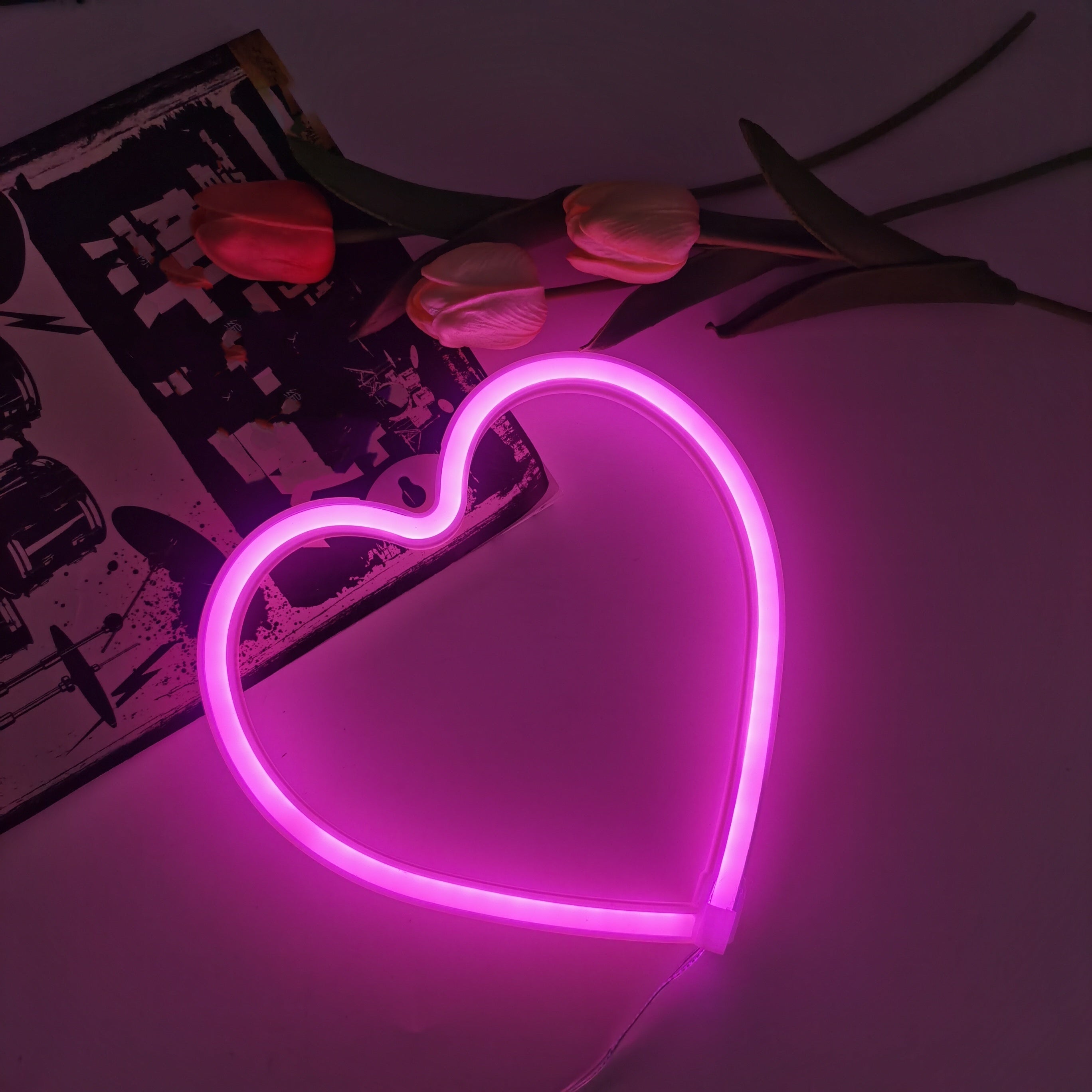 Panneau Néon LED - Design Coeur