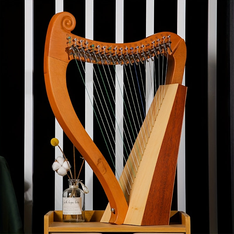 Harpe 15 ou 19 Cordes en Bois Massif – Instrument de Musique en Acajou