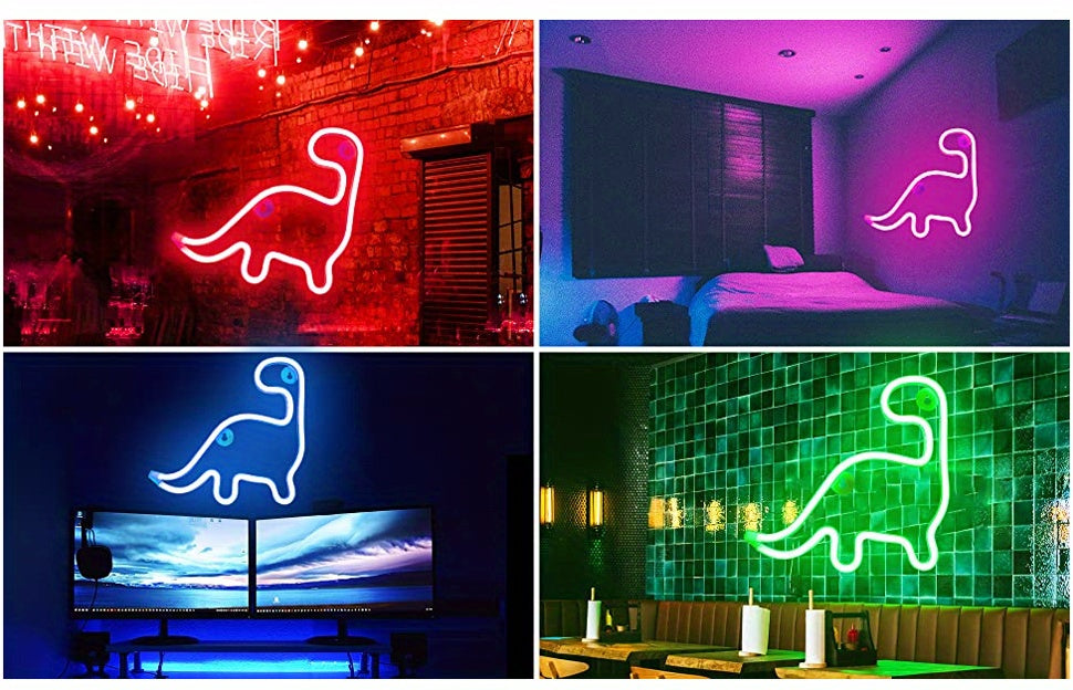 Panneau Néon LED - Design Dinosaure