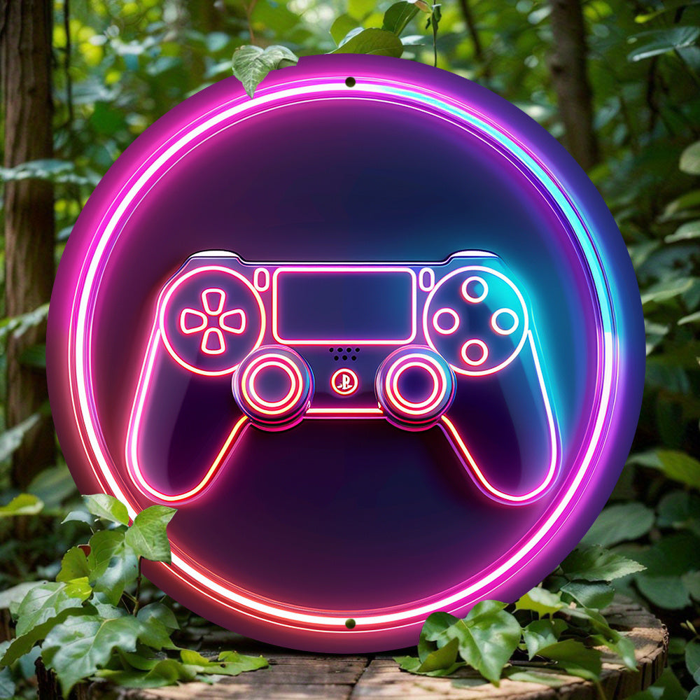 Panneau Néon LED - Design "Manette de Jeu"