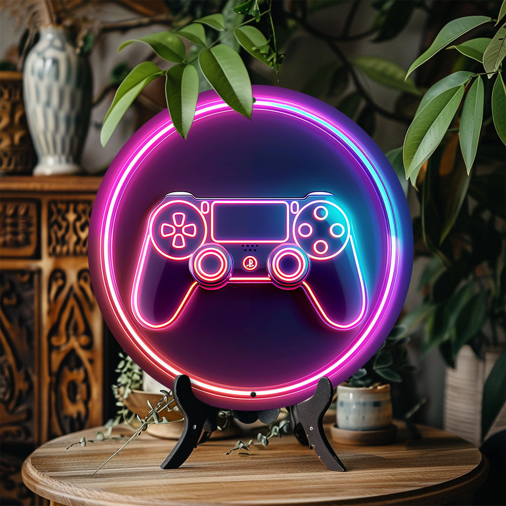 Panneau Néon LED - Design "Manette de Jeu"