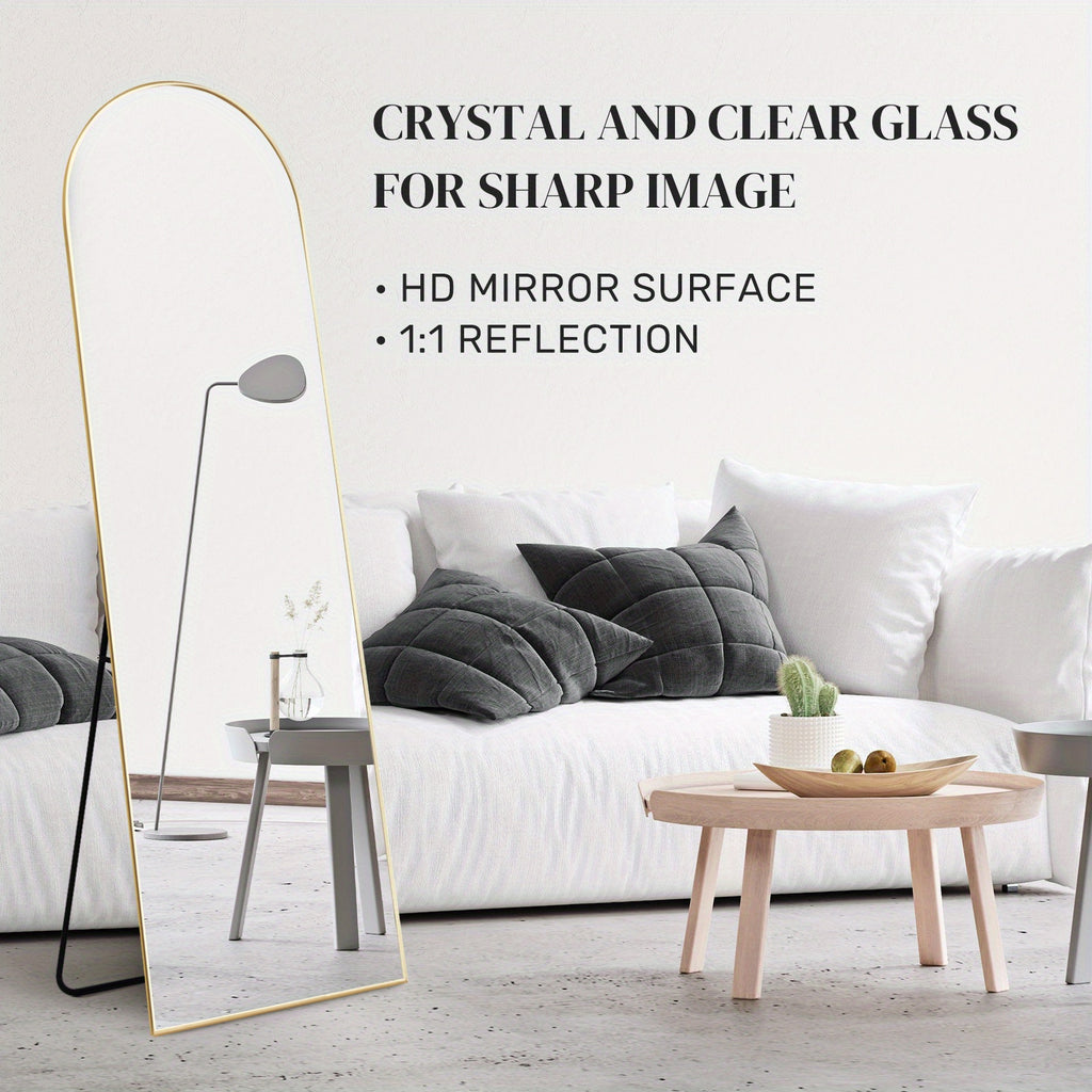 Miroir Arqué en Pied – Cadre Aluminium