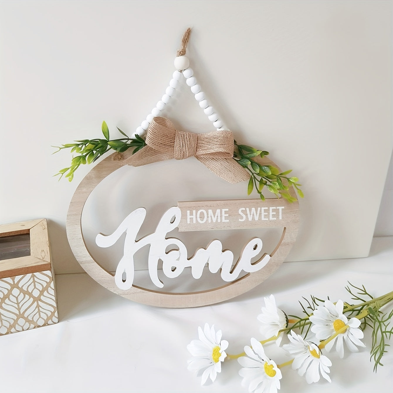 Panneau Décoratif  – Décoration Murale en Bois avec Fleurs