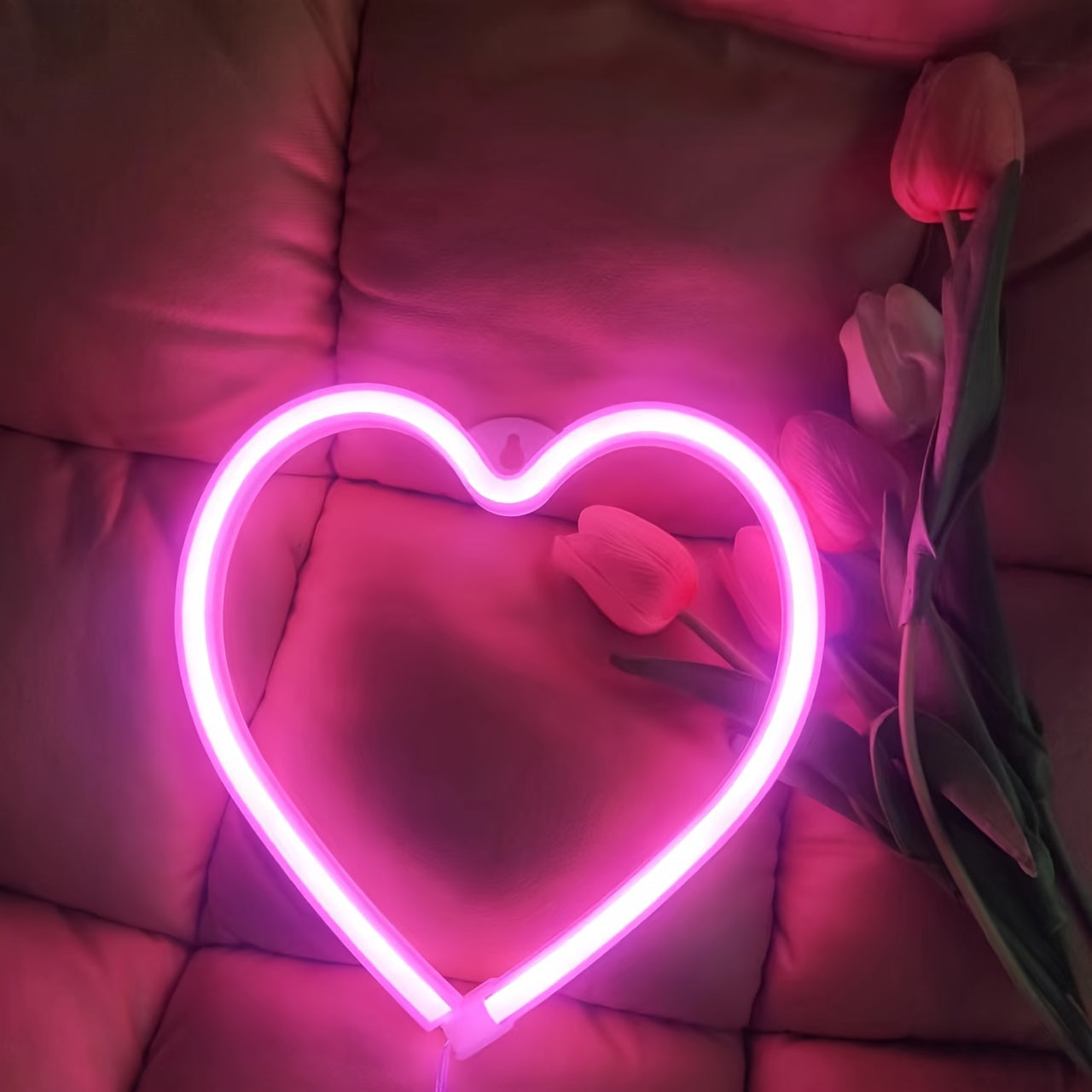 Panneau Néon LED - Design Coeur