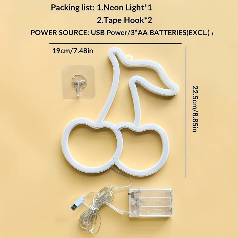 Panneau Néon LED - Design Cerise