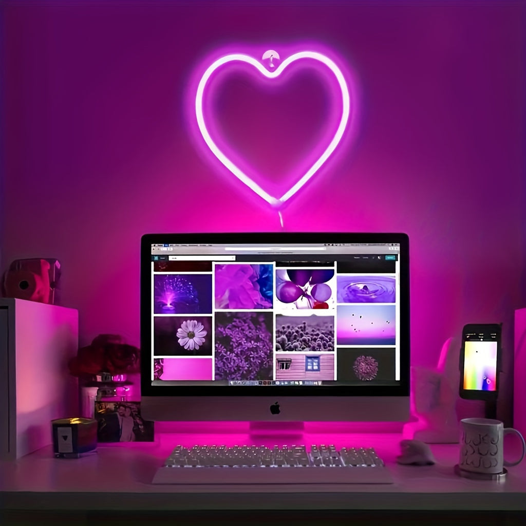 Panneau Néon LED - Design Coeur