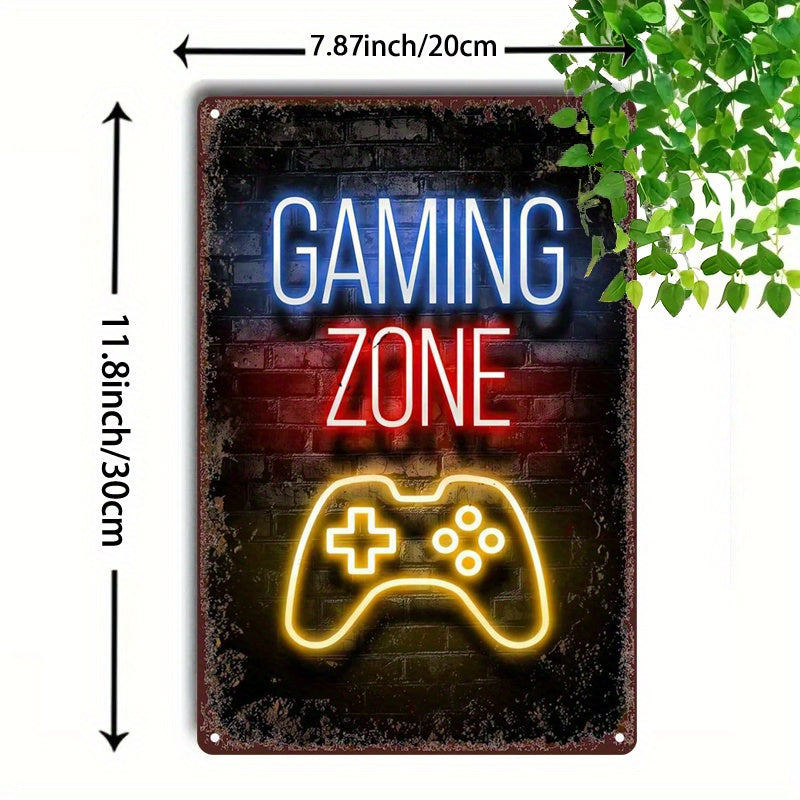 Panneau Néon LED Métal - Design "Gaming Zone"
