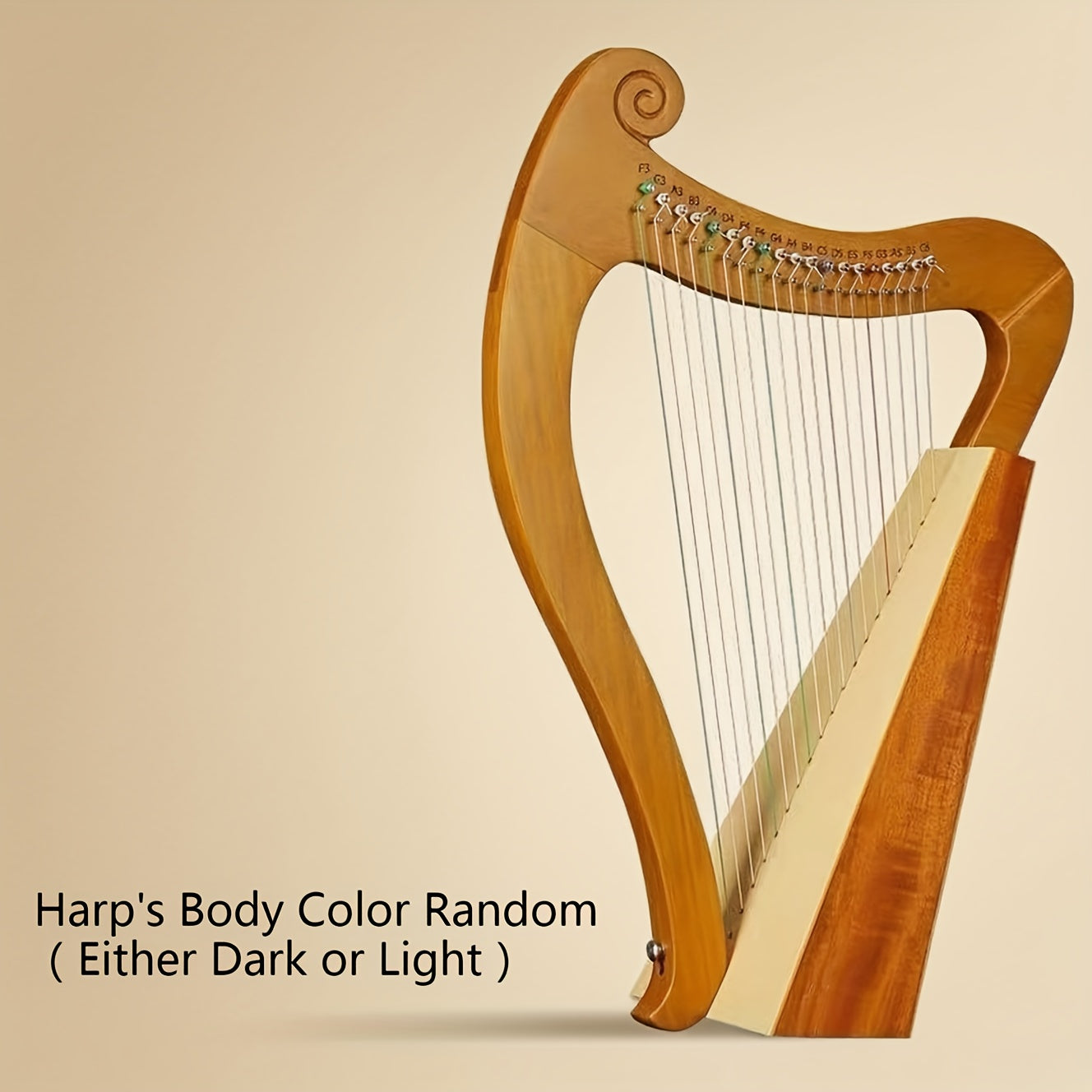 Harpe 15 ou 19 Cordes en Bois Massif – Instrument de Musique en Acajou