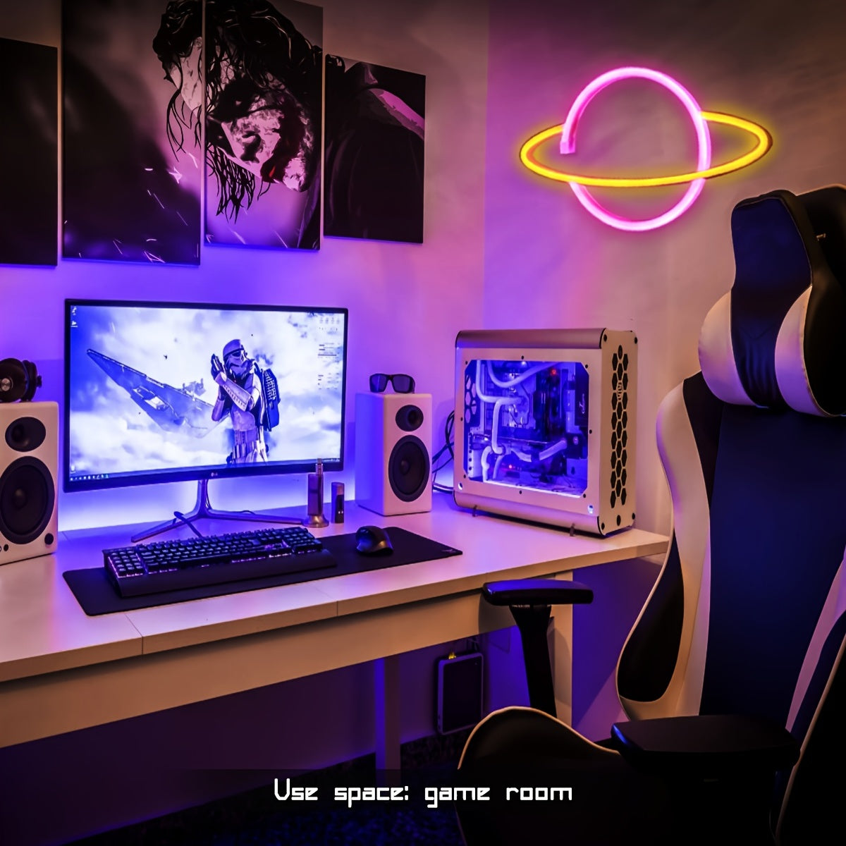 Panneau Néon LED - Planète