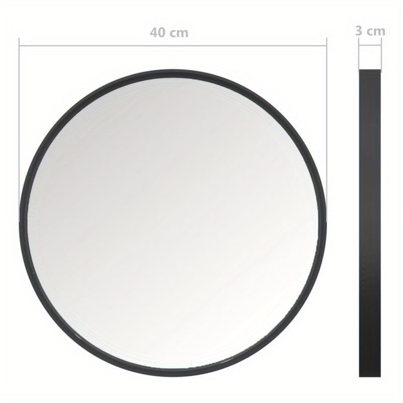 Miroir Rond Noir Moderne 40 cm