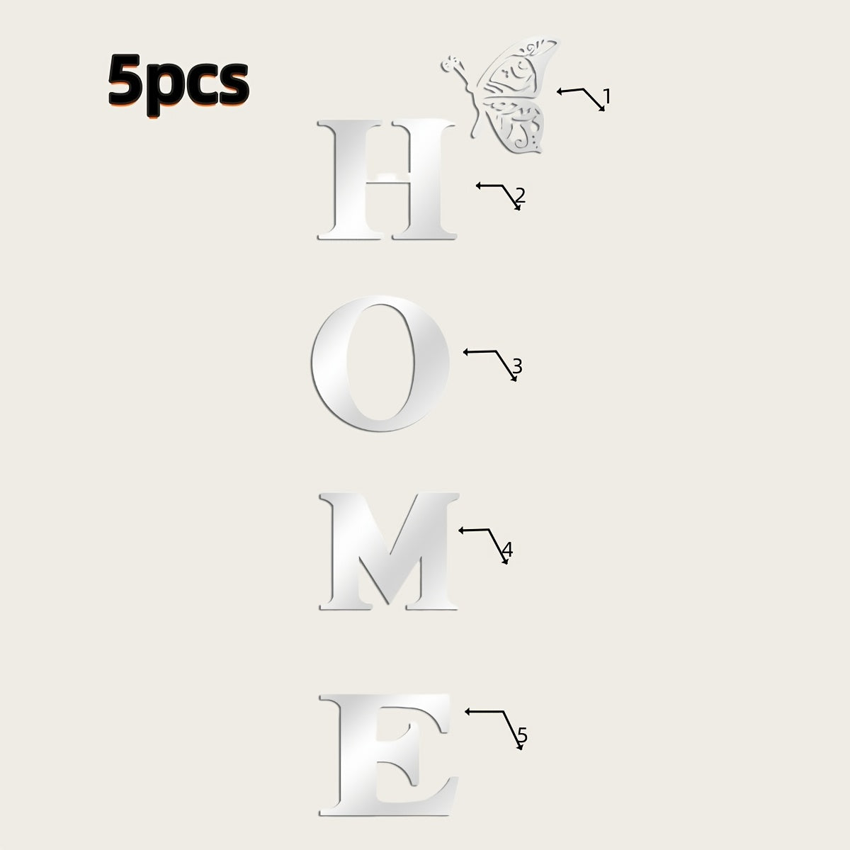 5 Pièces - Miroirs Acryliques - HOME