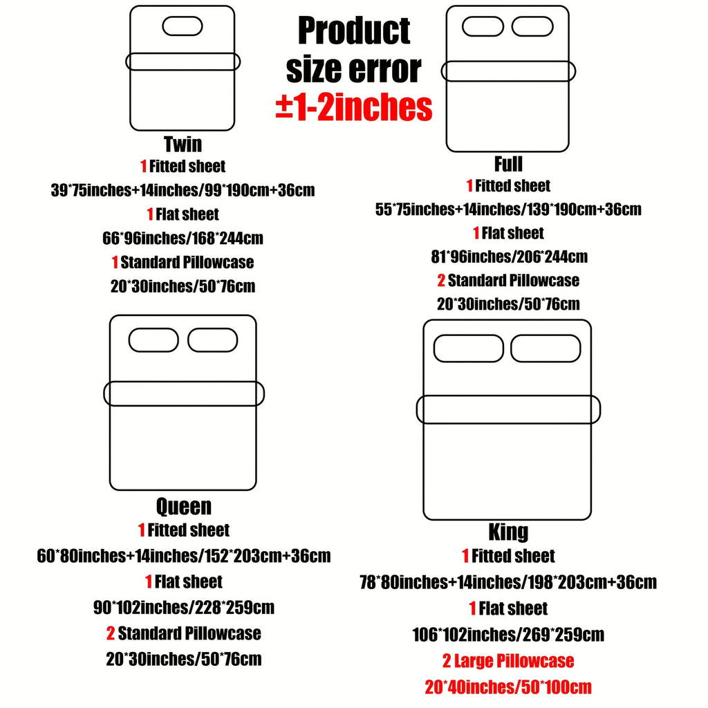 Parure de Lit Microfibre Beige - 4 Pièces