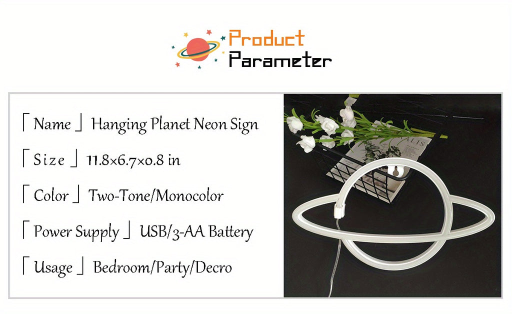 Panneau Néon LED - Planète