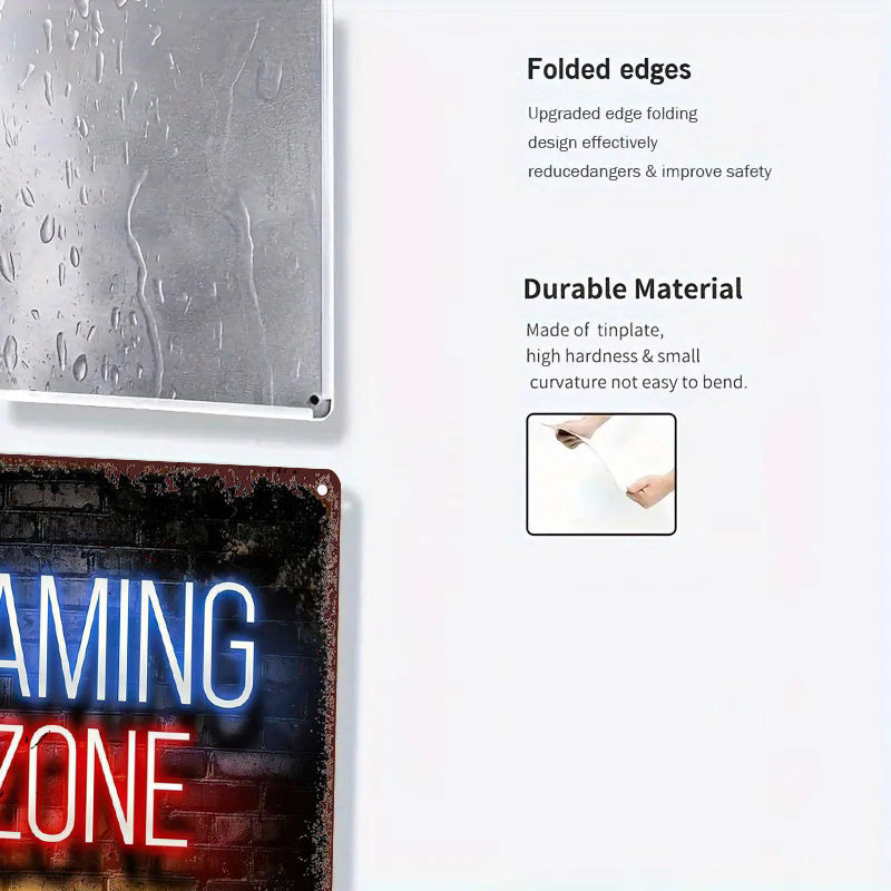 Panneau Néon LED Métal - Design "Gaming Zone"