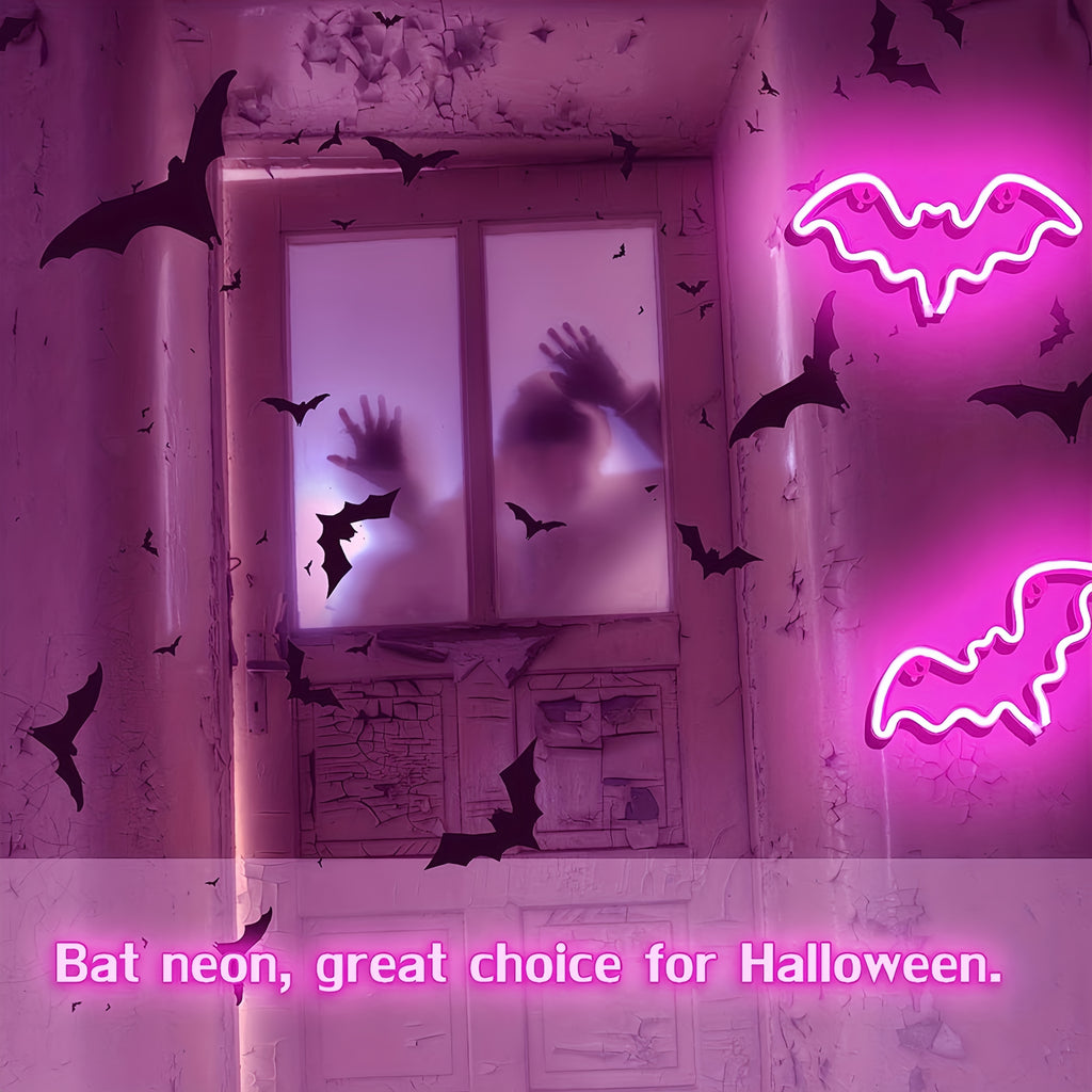 Panneau Néon LED - Design Chauve-Souris