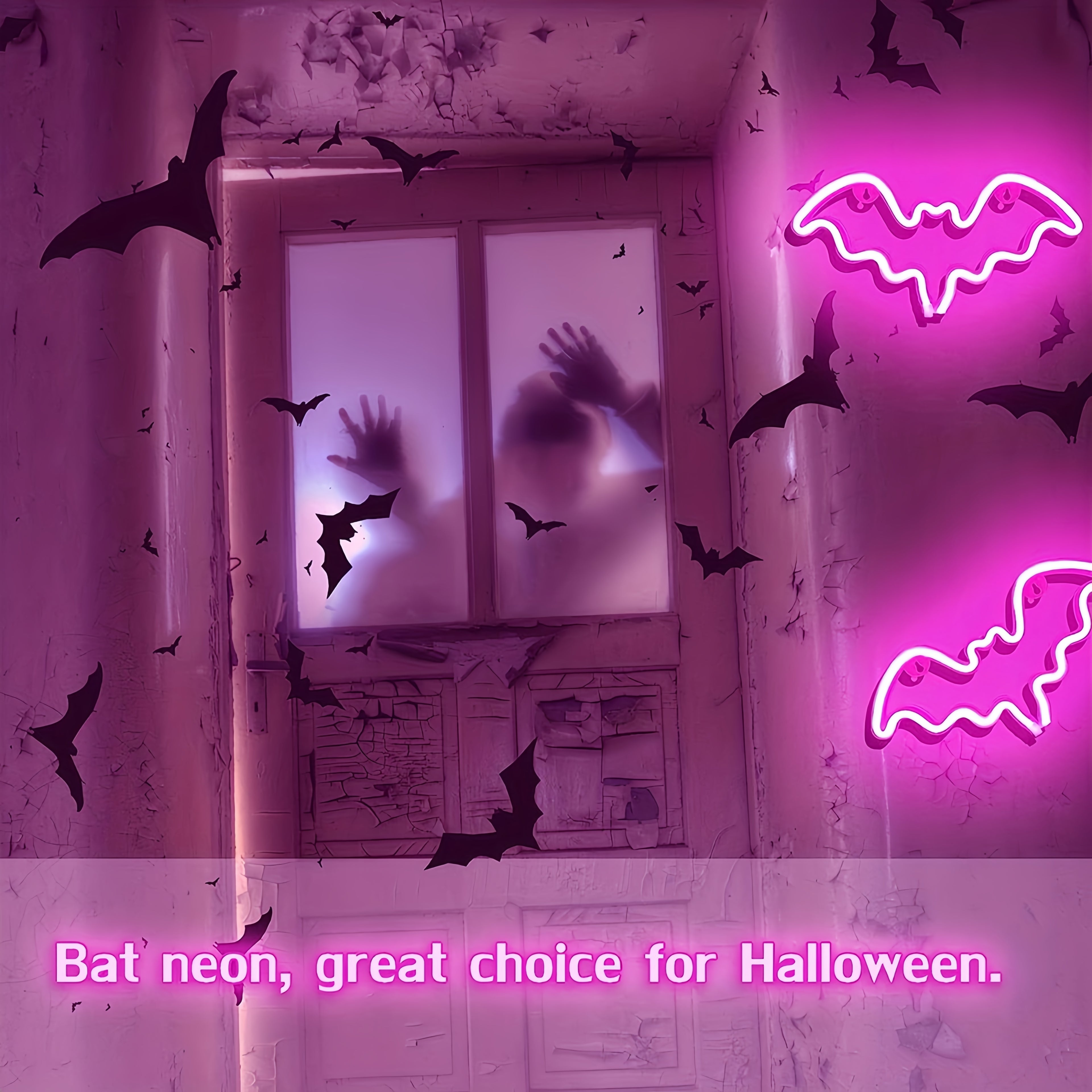 Panneau Néon LED - Design Chauve-Souris