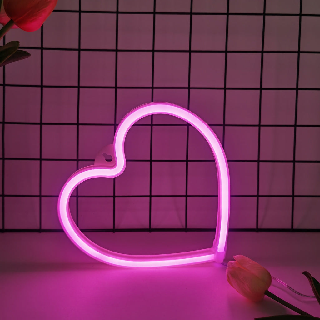 Panneau Néon LED - Design Coeur