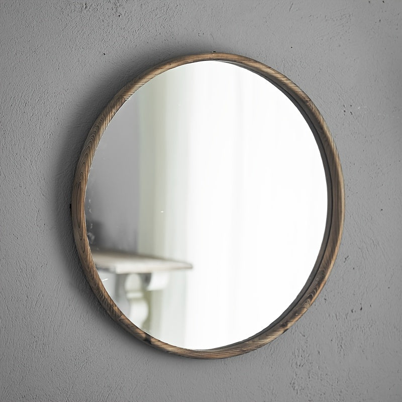 Miroir Rond en Bois Rustique 70cm