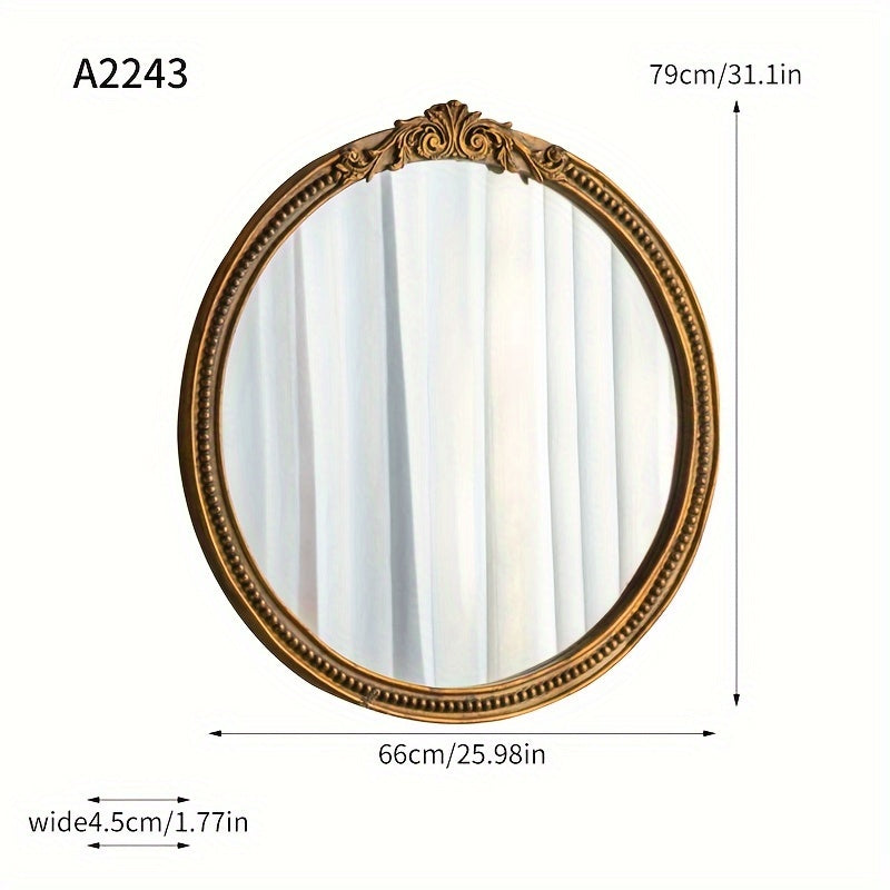 Miroir Ovale Vintage – Cadre Métal Poli