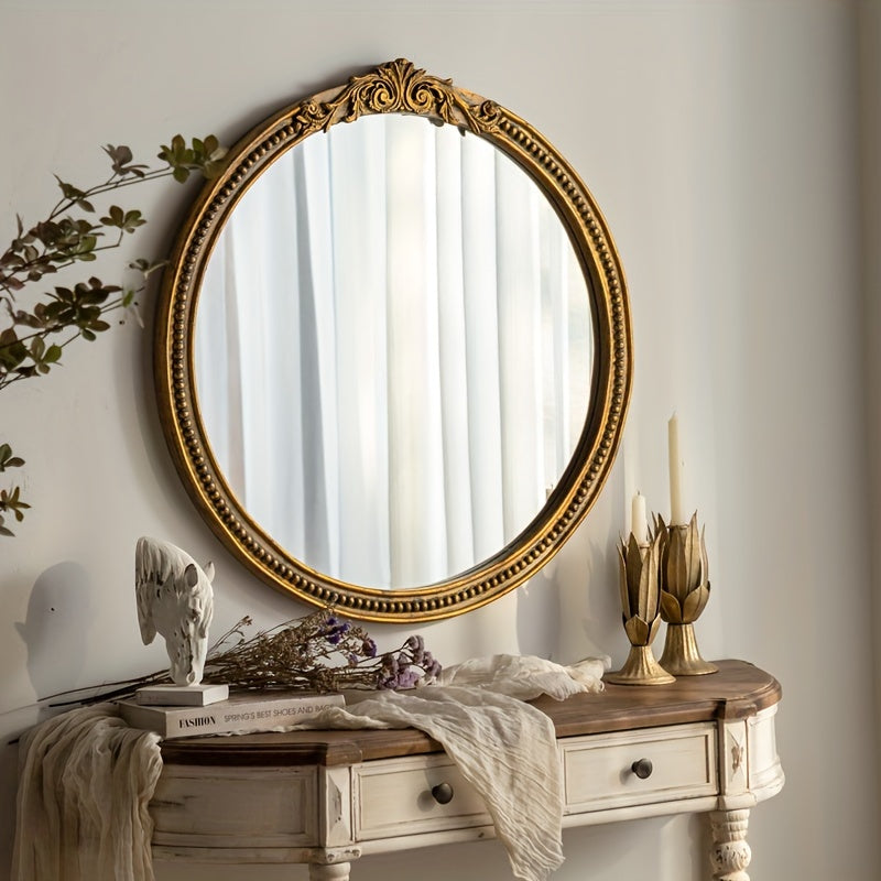 Miroir Ovale Vintage – Cadre Métal Poli