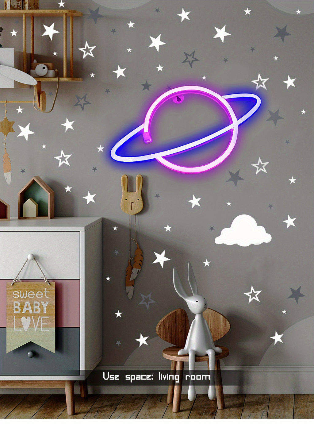 Panneau Néon LED - Planète