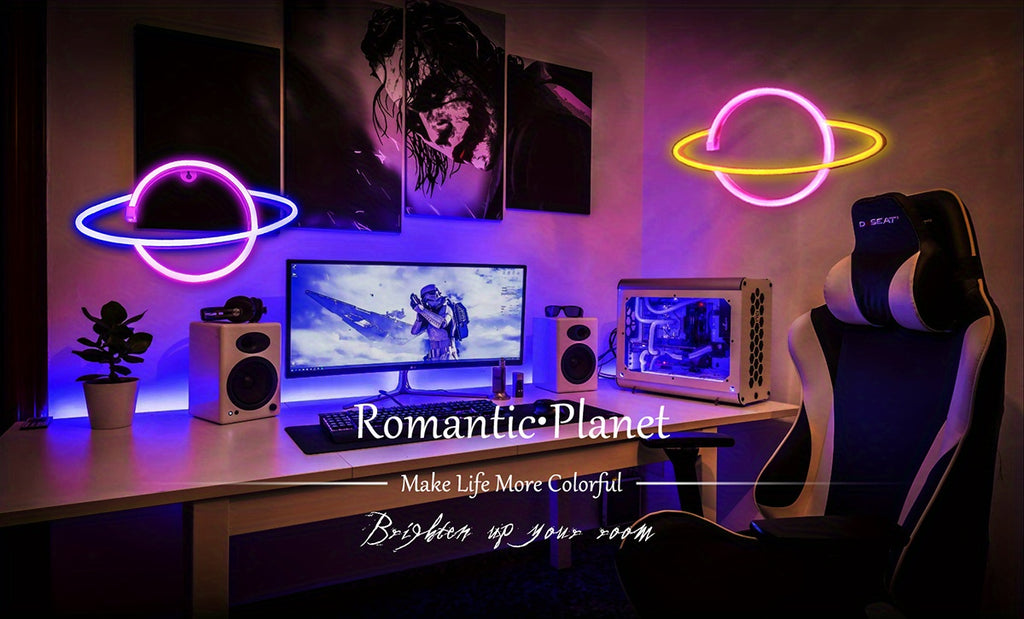 Panneau Néon LED - Planète