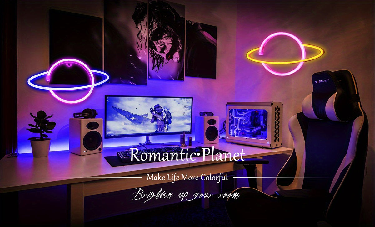 Panneau Néon LED - Planète