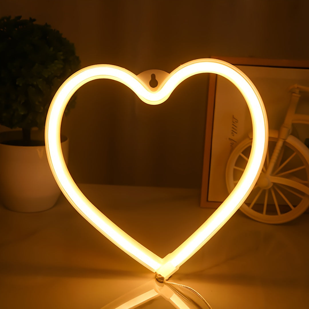 Panneau Néon LED - Design Coeur