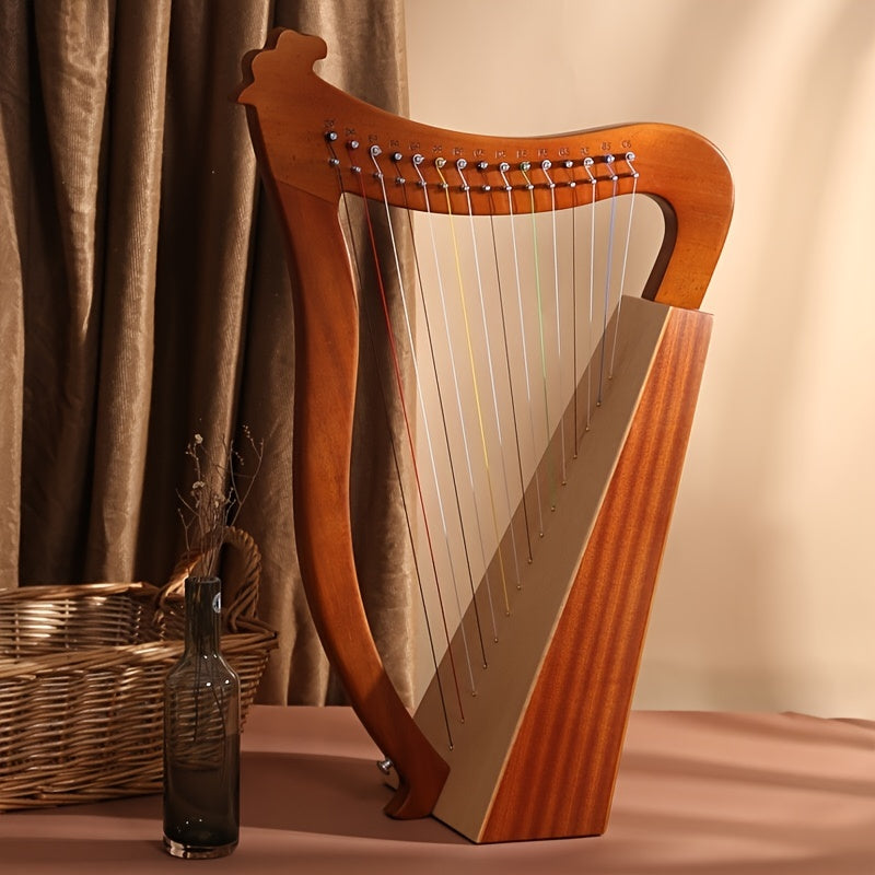 Harpe 15 ou 19 Cordes en Bois Massif – Instrument de Musique en Acajou