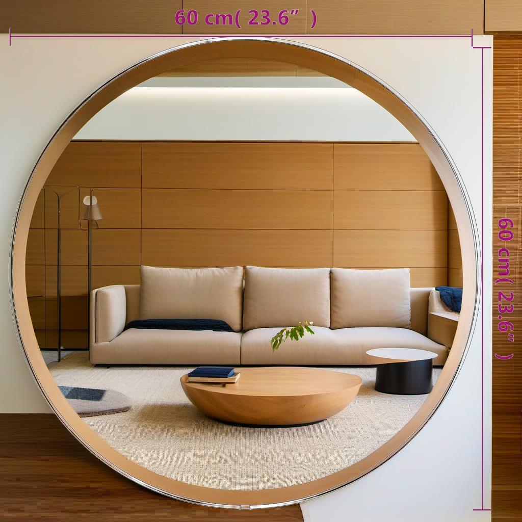 Miroir Rond Noir 60 cm – Anti-Buée