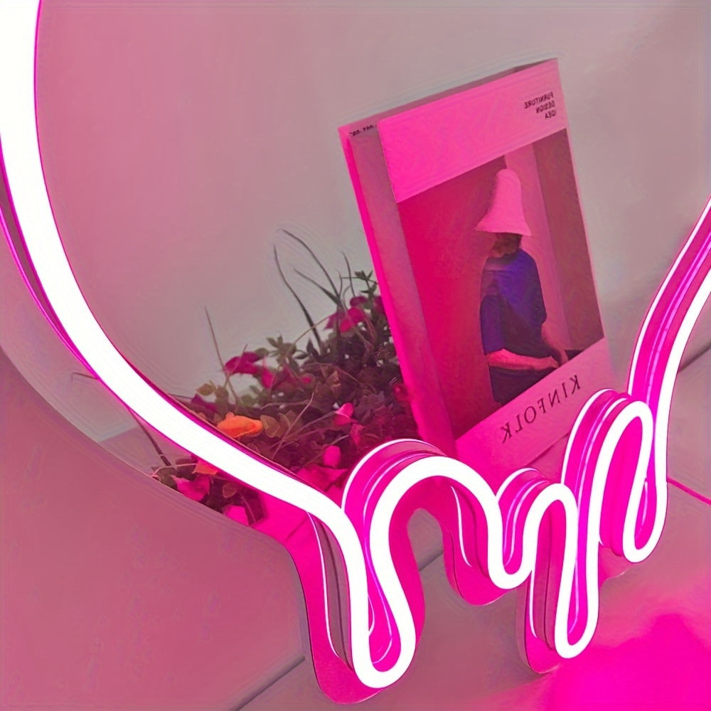 Miroir Néon LED - Design Coeur