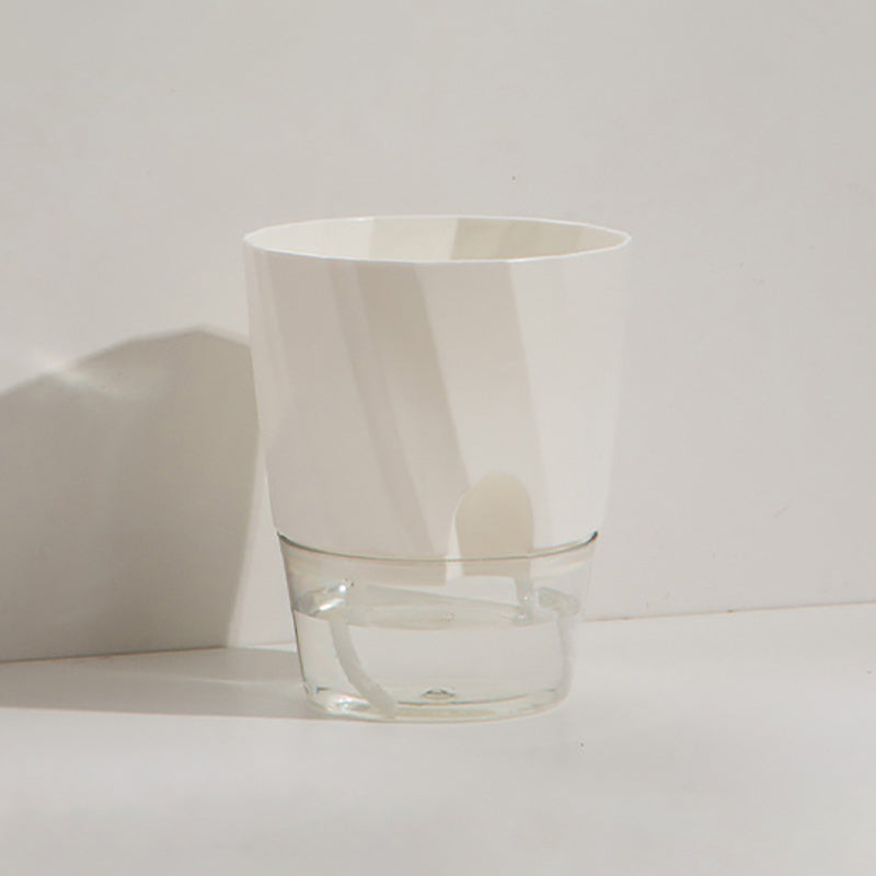 Pot de Fleurs Auto-Arrosant Transparent à Double Paroi