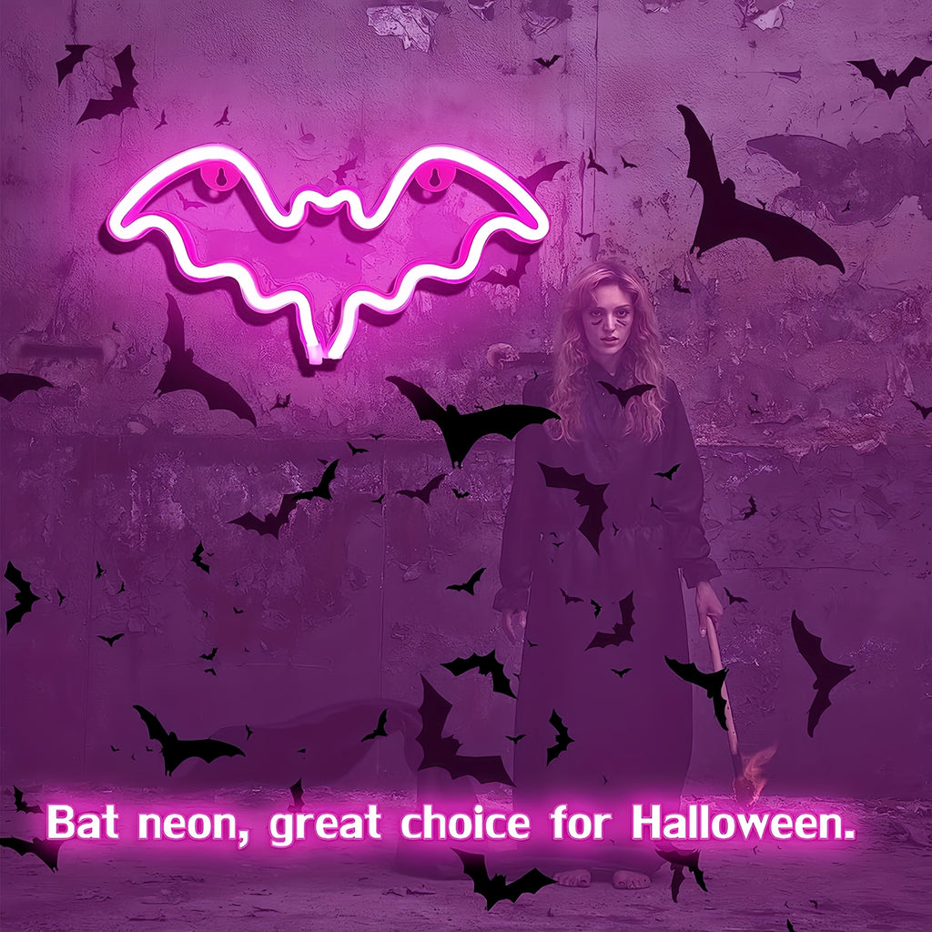 Panneau Néon LED - Design Chauve-Souris