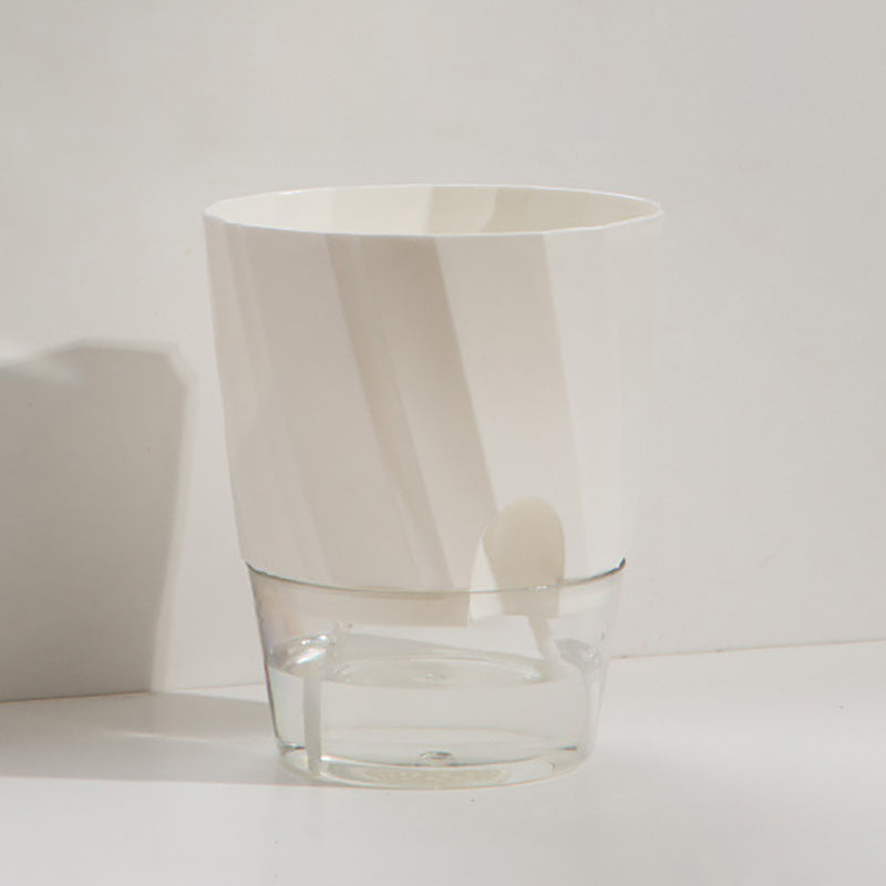Pot de Fleurs Auto-Arrosant Transparent à Double Paroi