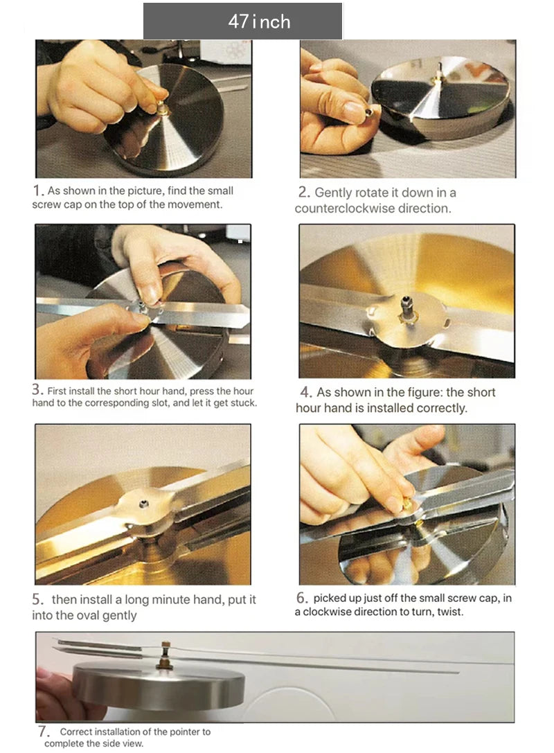 Horloge Murale 3D Grand Format – Sticker Miroir DIY