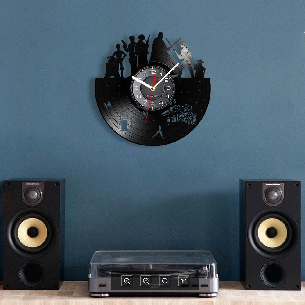 Horloge Murale Vinyle – Personnages du Film Star Wars