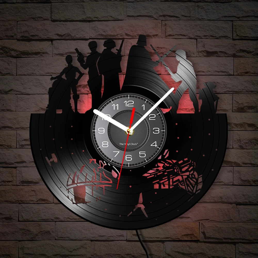Horloge Murale Vinyle – Personnages du Film Star Wars