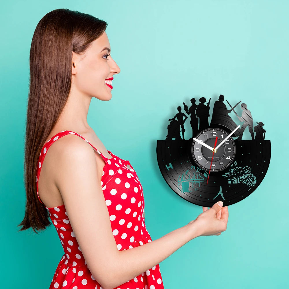 Horloge Murale Vinyle – Personnages du Film Star Wars