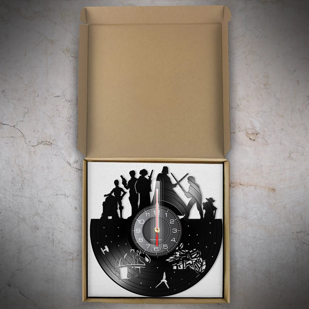 Horloge Murale Vinyle – Personnages du Film Star Wars