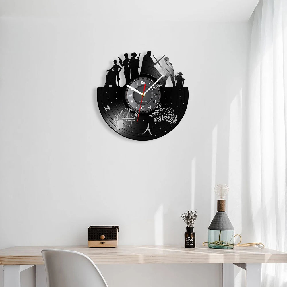 Horloge Murale Vinyle – Personnages du Film Star Wars