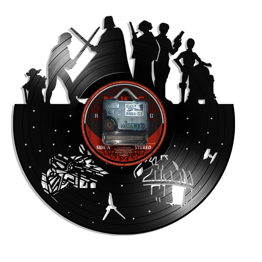 Horloge Murale Vinyle – Personnages du Film Star Wars
