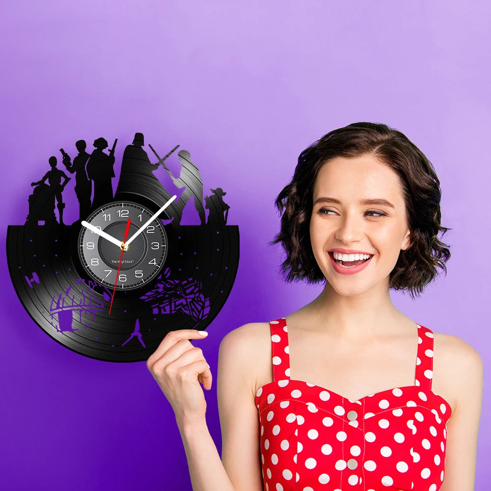 Horloge Murale Vinyle – Personnages du Film Star Wars