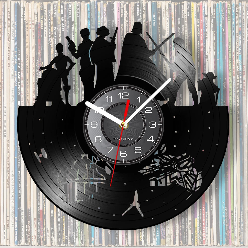 Horloge Murale Vinyle – Personnages du Film Star Wars