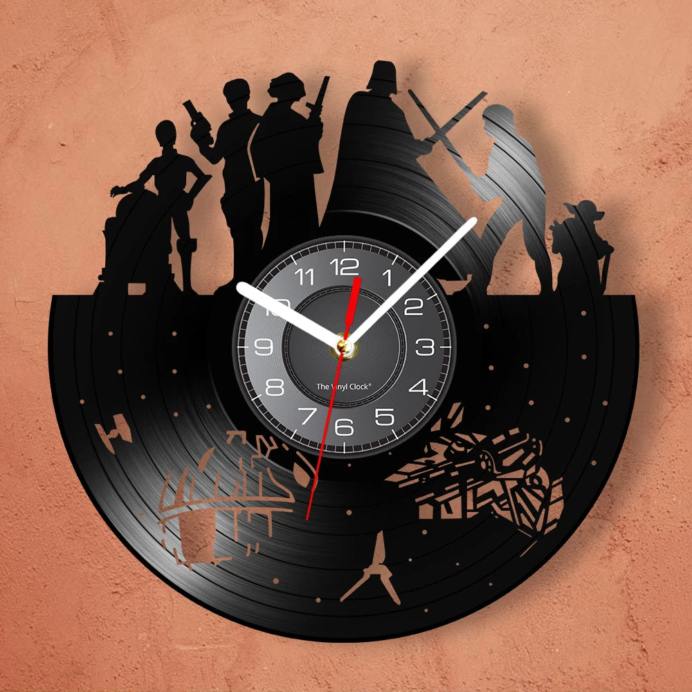 Horloge Murale Vinyle – Personnages du Film Star Wars