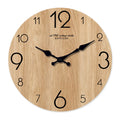 Horloge Murale en Bois Imitation Moderne – Motif Grain de Bois, Silencieuse Quartz