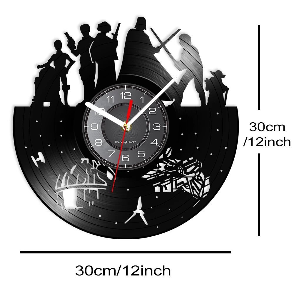 Horloge Murale Vinyle – Personnages du Film Star Wars