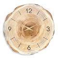 Horloge Murale en Bois – Anneau Unique, Motif Bois Naturel