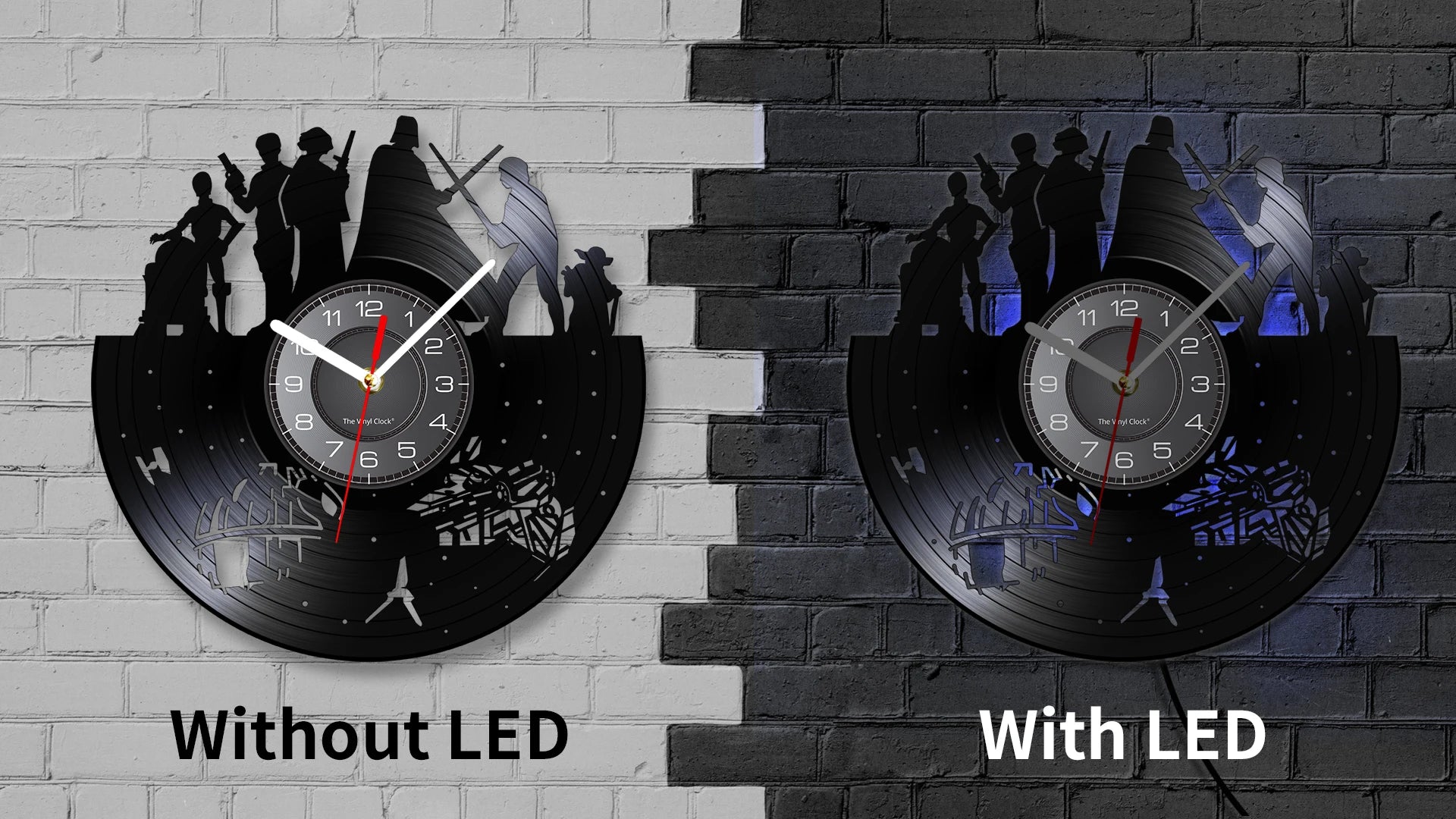 Horloge Murale Vinyle – Personnages du Film Star Wars