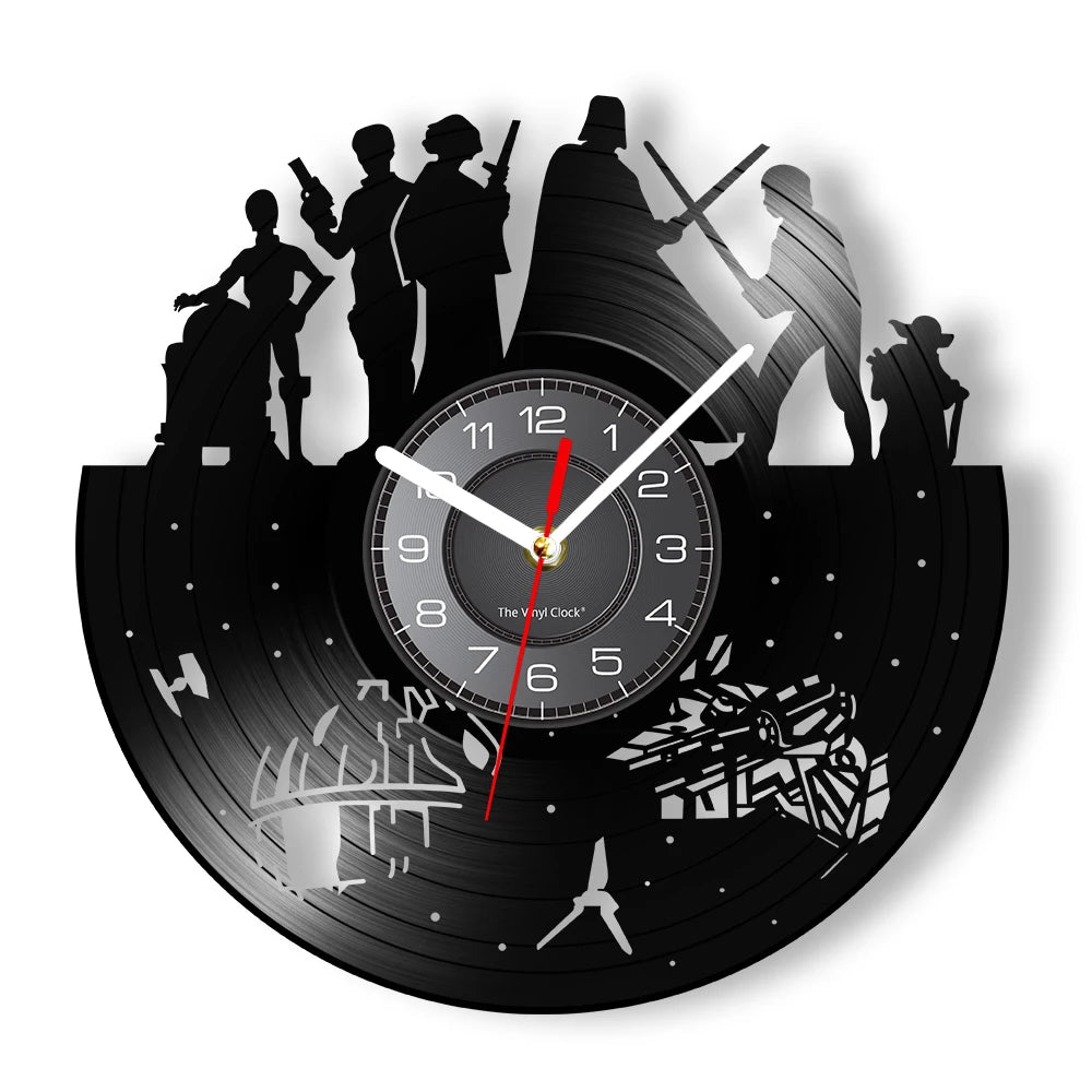 Horloge Murale Vinyle – Personnages du Film Star Wars